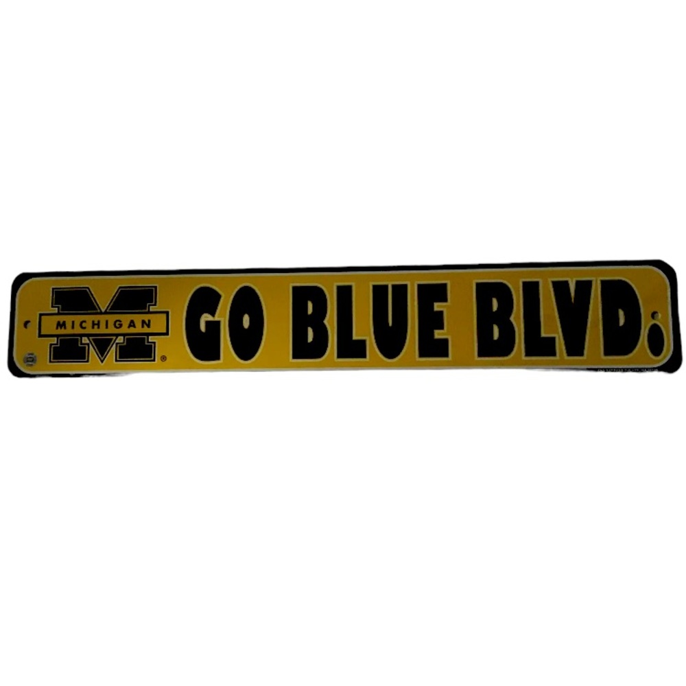 Go Blue BLVD. University of Michigan 24” x 4”Plastic Sign